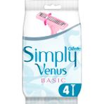 Gillette Simply Venus 3 Kadın Kullan At Tıraş Bıçağı 4'lü Kaygan Bantlı Tahriş Azaltıcı Başlık