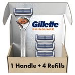 Gillette SkinGuard Erkek Jilet Esnek Sap + 4 Bıçak Yedeği