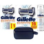 Gillette Skinguard Makine + Skinguard 16 Adet Tiras Bicagi + Skinguard Kopugu 250 Ml + Canta
