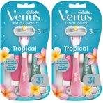 Gillette Venus Extra Comfort Tropical Kullan At Tıraş Bıçağı, 3‘li Paket (2 paketi)