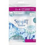 Gillette Venus Simply Tıraş Bıçağı 8+4 Hassas Cilt Dostu Ergonomik Tasarım ile Kadın Kullanıcılar İçin