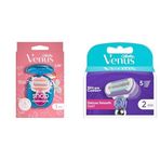 Gillette Venus Snap Breeze Kadın Tıraş Makinesi Seyahat Boyu ve Gillette Venus Swirl Yedek Kadın Tıraş Bıçağı 2'li