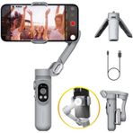 Gimbal Stabilizatör Akıllı Telefon için LED Işıklı Yüz İzleme Otomatik Giriş Süresi Lapse, Elde Katlanabilir 3 Eksenli Telefon Gimble iPhone 14 13 12 11 Pro/Max/Xs Galaxy S21, TikTok- AOCHUAN Smart X için