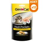 GimCat 12x60 gr Nutri Pockets Peynir Taurin Kedi Ödül Maması Tablet