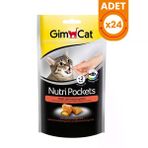 GimCat 24x60 gr Nutri Pockets Somon Omega Kedi Ödül Maması