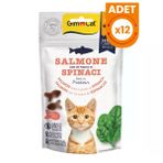 Gimcat Crunchy Snacks Somonlu ve Ispanaklı Tahılsız Kedi Ödül Maması - 50 Gr 12 Adet