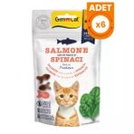 Gimcat Crunchy Snacks Somonlu ve Ispanaklı Tahılsız Kedi Ödül Maması - 50 Gr 6 Adet