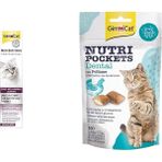 GimCat Malt Soft Extra Vitamin Kombinasyonu, Her Yaştan Kediler için, 100 G & Nutripockets Kedi Ödülü Dental 60Gr