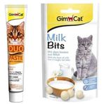 GimCat Milkbits Sütlü Ödül Tableti 40 gr + GimCat 50 gr Anti-Hairball Duo Paste Peynir+Malt