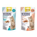 GimCat Nutripockets Dental 60 gr Kedi Ödülü + Nutripockets Somon Omega 60 gr Kedi Ödülü