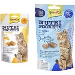 GimCat Nutripockets Peynir Taurin 60 gr Kedi Ödül Maması + Tableti Np Ton Balıklı 60 gr Kedi Ödül Maması