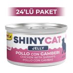 GimCat Shinycat Jöle İçinde Tavuklu ve Karidesli 70 gr 24 Adet Kedi Konservesi