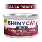 GimCat Shinycat Jöle İçinde Ton Balıklı ve Tavuklu 70 gr 24 Adet Kedi Konserve Maması
