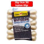 Gimdog beyaz burgu pres kemik 20gr 3lü 9cm yetişkin yavru yenilebilir köpek diş kaşıma kemiği