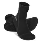 Gimilife Neopren çorap, 3 mm neopren çorap, kadın, erkek, neopren ayakkabı, su çorabı, termal çorap, dalma ayakkabısı, dalış, şnorkel, yüzme, sörf, yelken, kano için, Siyah, L