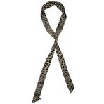 GIMIRO Bayan saten kemer 5 cm x 195 cm bant imitasyon ipek uzun şal elbise bel şapka aksesuarı, Bej Siyah Midi Leopar, 5cm*195cm