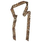 GIMIRO Bayan saten kemer 5 cm x 195 cm bant imitasyon ipek uzun şal elbise bel şapka aksesuarı, Kahverengi Siyah Midi Leopar, 5cm*195cm