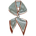 GIMIRO Saten ipek şal 148 x 13,5 cm kravat çift katmanlı bel blazer, manto, elbise için, Beyaz - Siyah - Kahverengi Çizgili, 148cm x 13,5cm