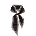 GIMIRO Saten ipek şal 148 x 13,5 cm kravat çift katmanlı bel blazer, manto, elbise için, Black Plaid, 148cm x 13,5cm