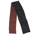 GIMIRO Saten ipek şal çift katmanlı 150 x 16 cm kravat çiçek bel kemeri blazer, manto, elbise için, 70# Siyah Claret Swallow, 150cm x 16cm