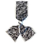 GIMIRO Saten ipek şal çift katmanlı 150 x 16 cm kravat çiçek bel kemeri blazer, manto, elbise için, Siyah Beyaz PSL, 150cm x 16cm