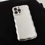 GINASH Aynı Stil Kaplama Düzensiz İngilizce Yumuşak Kılıf iPhone 13 12 11 14 Pro X XR XS MAX Artı Dalgalı Sınır Arka Kapak, Gümüş, 13 Pro