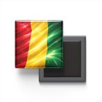 Gine - Abstract Efektli Bayrak - Baskılı Kare Buzdolap Magneti