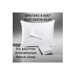 GİNETEKS 4 adet gizli fermuarlı sıvı geçirmez alez yastık kılıfı 50 x 70 Pamuk yüzey