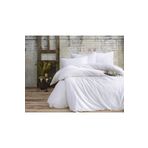 GİNETEKS BEYAZ ÇİZGİLİ SATEN NEVRESİM TAKIMI PAMUKLU ÇİFT KİŞİLİK (duvet cover set)