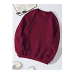 Ginevra Kadın Bordo Oversize Bisiklet Yaka Basic Düz Sweatshirt