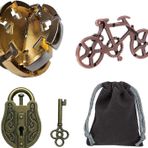 GINFH Beyin Teaser Bulmaca 3D Kilidini Kilitli Bulmaca Metal Delik Kilidi Yetişkin Eğitici Oyuncak Bulmaca IQ Bulmaca (3 parça Bulmaca)