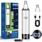 Ginity Erkekler Kadınlar için Kulak ve Burun Saç Düzeltici, 2024 Ağrısız USB Şarj Edilebilir Kaş ve Yüz ve Burun Saç Kesme Makinesi Kolay Temizleme için LED Ekranlı (Beyaz)