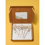 Ginkgo Design Minyatür Çiçek Seti Hobi Ahşap Boyama Seti Anaokulu Aktivite Evde Etkinlik Çocuk Sanat Seti, Mandala