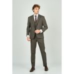Gio Erkek Regular Fit Mono Yaka Yelekli Takım Elbise 4460 Kahverengi - 56 / 4