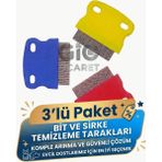 Gio Ticaret 3'lü Set Kedi Köpek Pire ve Bit Temizleme Tarağı - Paslanmaz Çelik Malzeme ile Hassas Cilt Uyumlu