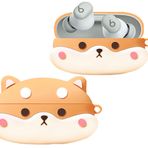 GIOPUEY Beats Solo Buds ile Uyumlu Kılıf, Sevimli Komik Karikatür TPU Silikon Kılıf, Erkekler Kadınlar için Kancalı Koruyucu Kılıf - Corgi