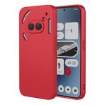 GIOPUEY Hiçbir Şey Telefon Kılıfı (2a), Silikon Esnek Malzeme Ultra İnce Kılıf, Parmak İzi Önleyici Slim Fit Telefon Kılıfı [Kaymaya Dayanıklı] -Kırmızı