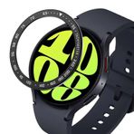Giopuey Samsung Galaxy Watch 6 40 mm ile uyumlu koruyucu yüzük, akıllı saat için halka, Bezel halka şekillendirme, koruyucu gözlük metal alüminyum alaşımlı - E-siyah