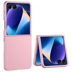 GIOPUEY Samsung Galaxy Z Flip 7 ile uyumlu kılıf, sert polikarbon malzemeden kılıf, rahat ve pürüzsüz dokunuşlu cep telefonu kılıfı, darbeye dayanıklı, parmak izi bırakmayan kapak - pembe