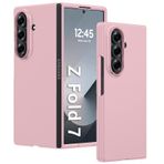 GIOPUEY Samsung Galaxy Z Fold 7 ile uyumlu kılıf, sert polikarbon malzemeden kılıf, rahat ve pürüzsüz dokunuşlu cep telefonu kılıfı, darbeye dayanıklı, parmak izi bırakmayan kapak - pembe