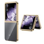 GIOPUEY Xiaomi Mix Flip ile Uyumlu Kılıf, Son Derece Şeffaf Kapak, Sert PC Malzeme Telefon Kılıfı, Sararma Yok, Solma Yok - Altın