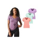 GIORGINA FERRI 3'lü Kutu Premium Kadın V Yaka Tee T-shirt Rosie