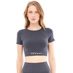 Giorgina Ferri GF-301 B Mila Yumuşak Dokulu Esnek Yoga Koşu Spor ve Günlük Crop Top