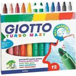 Giotto Turbo Maxi Jumbo 12’li Keçeli Kalem 454000 Maxi Yıkanabilir Renkli Kalem Seti