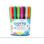 Giotto Turbo Maxi Kalın Uçlu Keçeli Boya Kalemi 48'li Pot 12 Renk x 4'lü