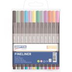 Gıpta 0.4 mm PVC Blister Üçgen 12 Renk Fineliner Kalem
