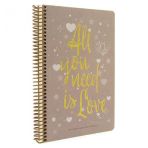 Gıpta 17X24 Love Book Kareli Spiralli Sert Kapakli Defter