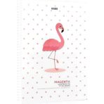 Gıpta 3 Magenta Flamingo Spiralli Plastik Kapak 80 Yaprak 19X26 Kareli Defter