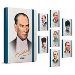 Gıpta 3417 Atatürk İplik Dikişli Sert Kapak Defter A6 120 Yaprak Çizgili Standart