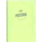 Gıpta 72 Yaprak Kareli Spiralli Pp. Kapak 17x24 cm Yeşil Pastoral Defter